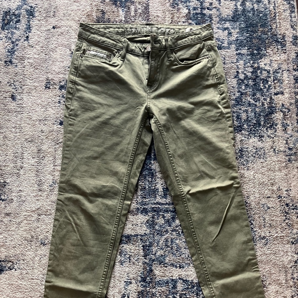 Calvin Klein Olive Green Jeans Size 27